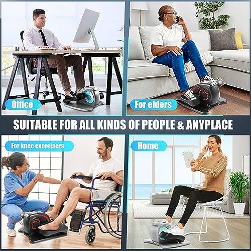 Under Desk Elliptical Machine - Quiet Pedal Exerciser for Seniors, Office & Home N263