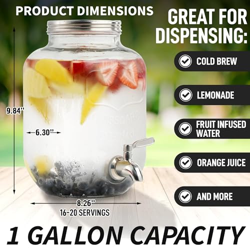1 Gallon Cold Brew Coffee Maker with Stainless Steel Infuser R33551