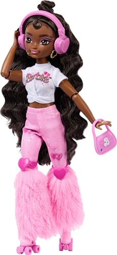 Renee Posable Roller Skating Fashion Doll with Black Hair and Accessories V354174
