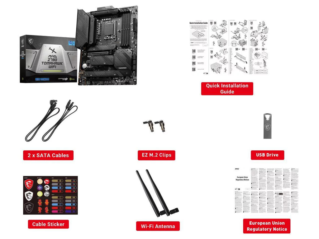 MSI MAG Z790 TOMAHAWK WIFI LGA 1700 Intel Z790 SATA 6Gb/s DDR5 ATX Motherboard X14496