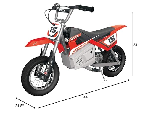 Kids Electric Motocross Bike, 14 Mph, Ages 8+, Red U978