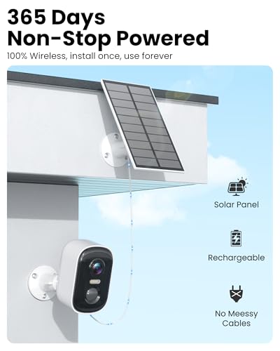 Wireless Outdoor Security Camera 2K Battery Powered WiFi, AI Motion Detection, Color Night Vision, IP66 Waterproof, 4 Pack R2584