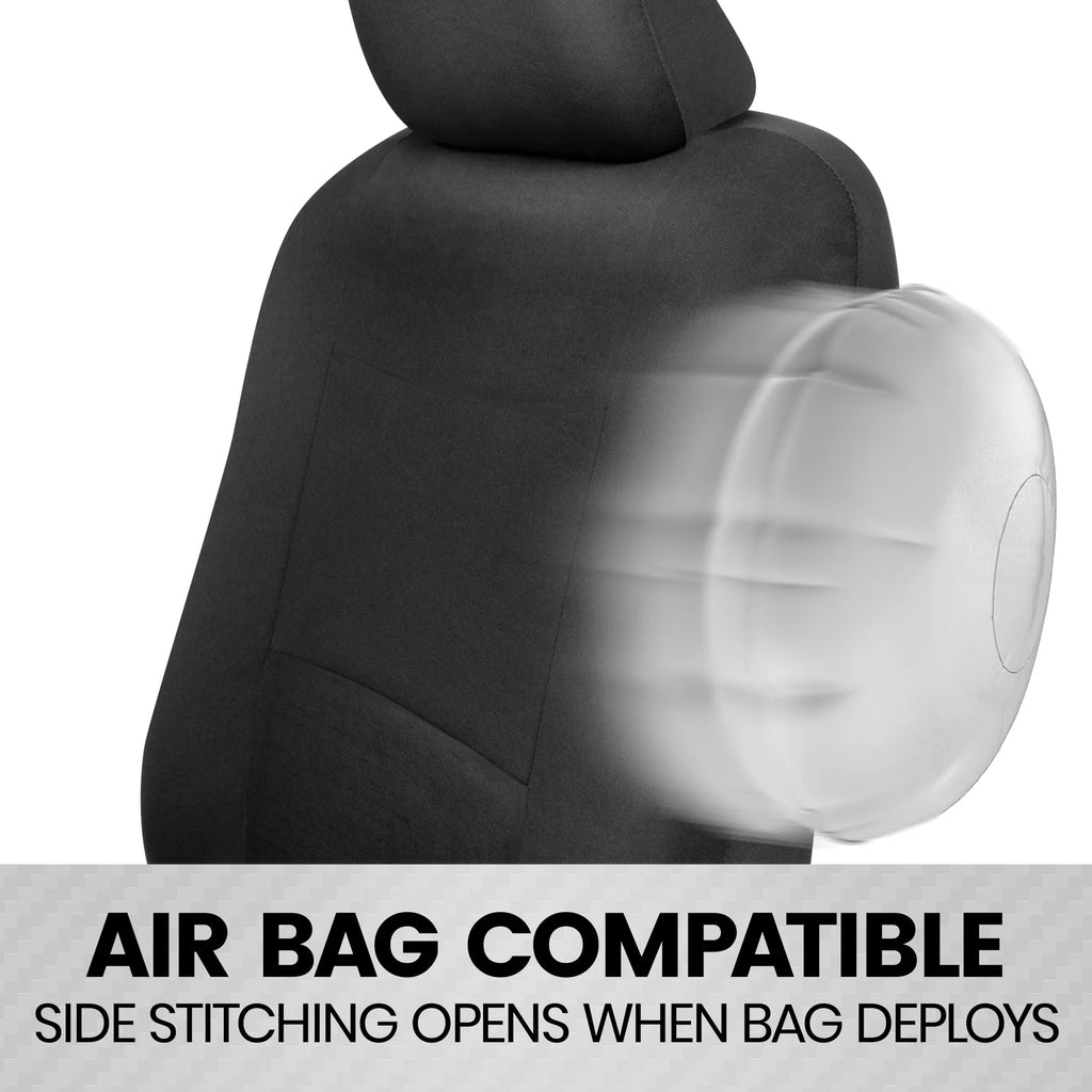 Car Seat Covers Front Set in Black, Easy to Install, for Cars Trucks Van SUV Y312032