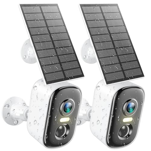 Wireless Outdoor Security Camera 2K Battery Powered WiFi, AI Motion Detection, Color Night Vision, IP66 Waterproof, 4 Pack R2584