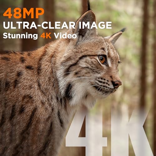 4K 48MP Trail Camera with Night Vision and Motion Activation V521736