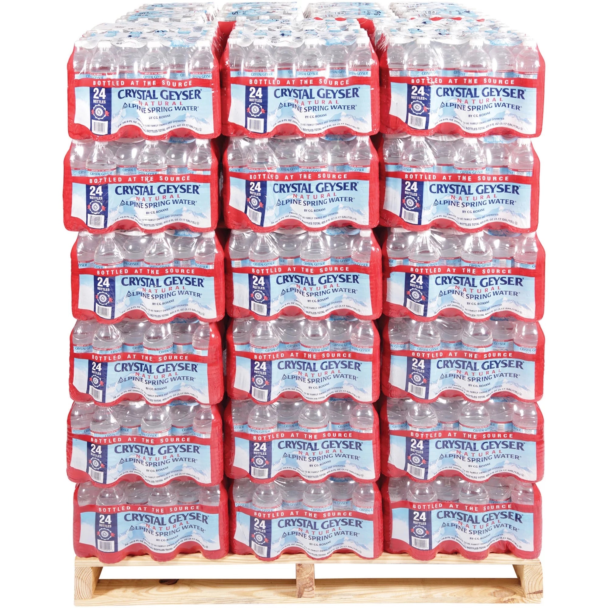 Natural Alpine Spring Water, 16.9 oz Bottle, 24 Pack X458