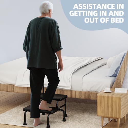 2 Step Stool with Handle for Elderly, Heavy Duty for High Beds M211552