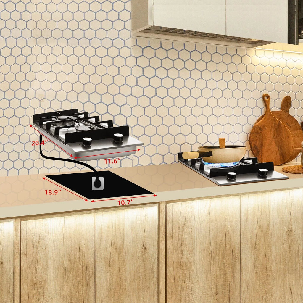 12" Gas Cooktop Stainless Steel NG/LPG Built-in Q34675