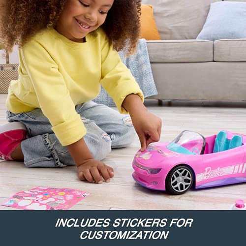 Remote-Control Pink Convertible Toy Car for Dolls X542611
