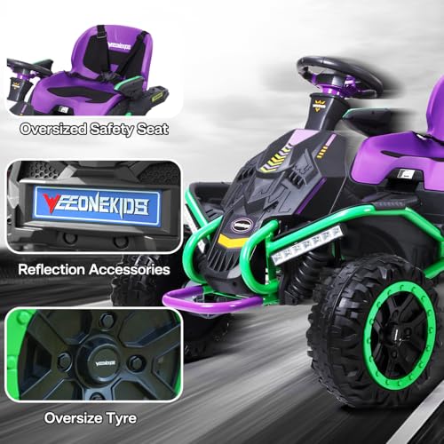 24V Ride on Toy for Big Kids with 4 Motors, Bluetooth Speaker, Adjustable Seat J34962