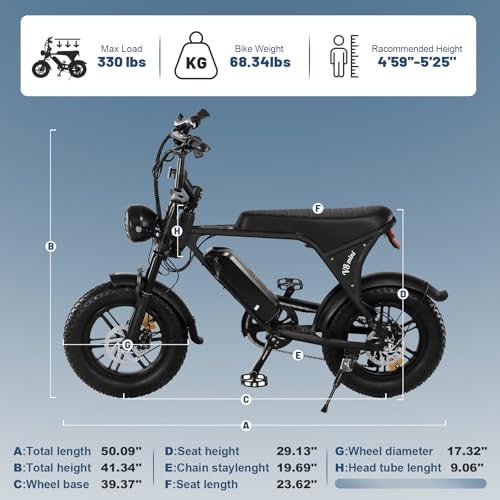 Electric Bike for Adults, 16" Fat Tire, 500W Motor, 20MPH K29448