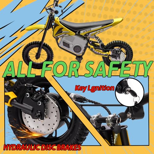 Electric Dirt Bike for Kids 8-14, 16MPH Off-Road Motorcycle with Twist Grip Throttle B563