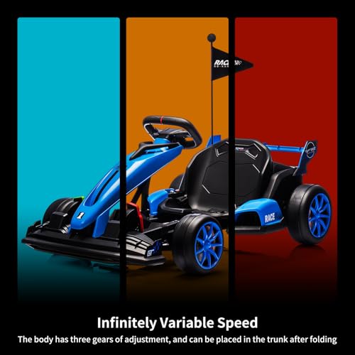24V Electric Drift Kart for Kids with Adjustable Seat and 8.5MPH Speed Z339