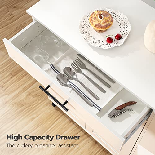 Kitchen Island with Power Outlet and Spice Rack on Wheels D759355