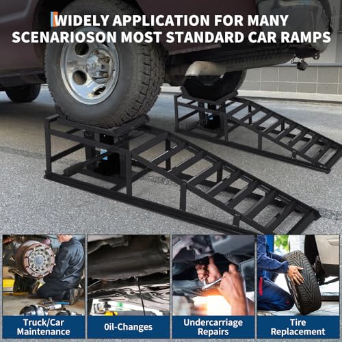Hydraulic Car and Truck Service Ramps, 11023 Lbs Capacity, Portable Lifts for Oil Changes D8064
