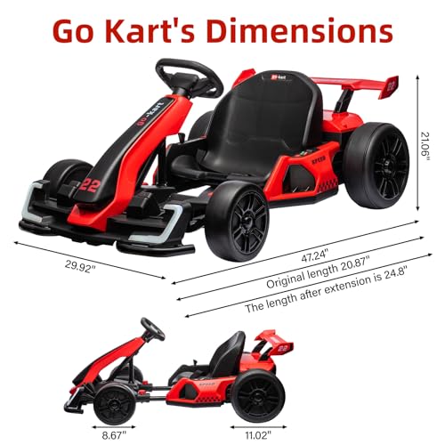 Kids Electric Drift Go Kart with Adjustable Seat A945