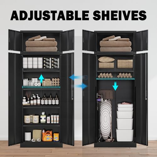 Metal Storage Cabinet with Adjustable Shelves, White W537131