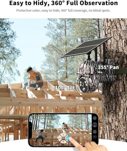 Cellular Trail Camera 4G LTE with Solar Panel, Motion Activated, 2K Night Vision E2472