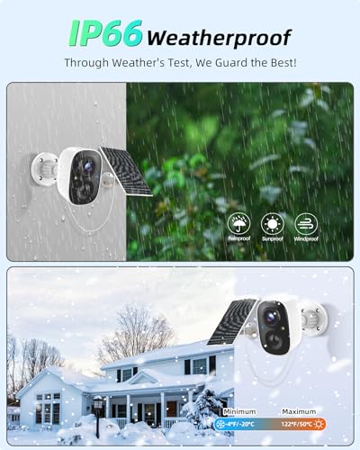 Wireless Outdoor Security Cameras with AI Motion Detection and 2K Color Night Vision F45074