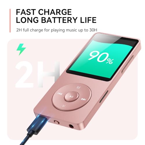 MP3 Player with Bluetooth 5.3, 1.8 Inch Screen, FM Radio, Voice Recorder I138