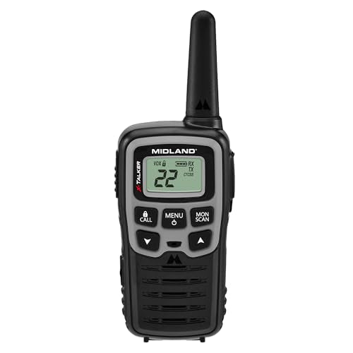Spotting and Recovery Walkie-Talkie Long Range FRS Two Way Radio for Kids Caravanning with NOAA Weather Alert, 38 Privacy Codes, Black Orange 2 Pack L626895