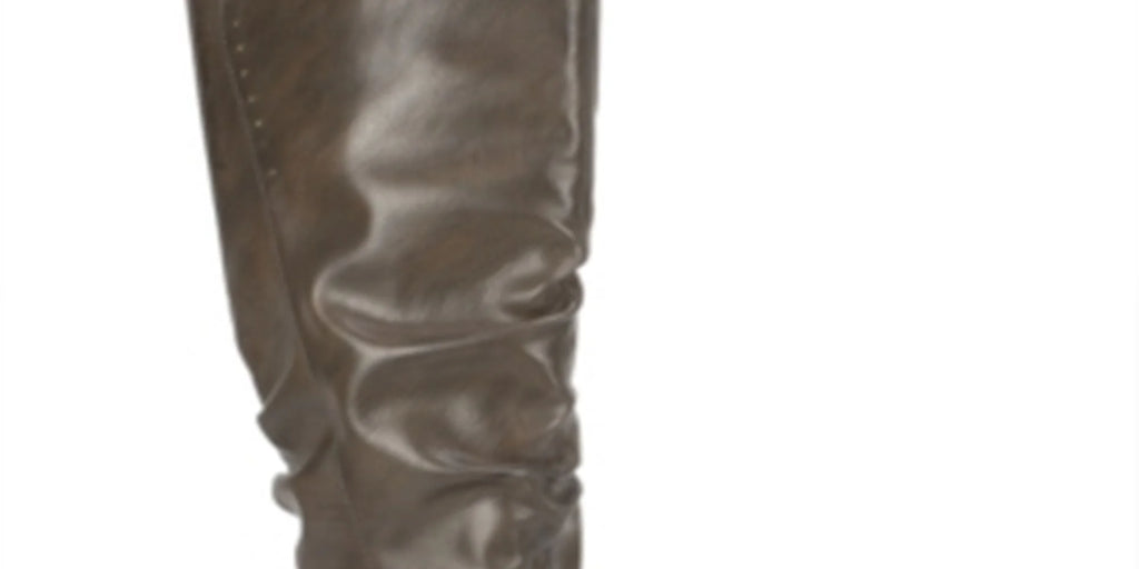 Women's Brown Crisscross Strap Block Heel Riding Boot Z74700