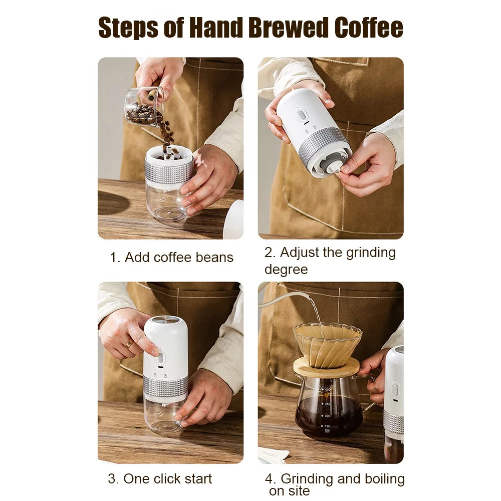 Cordless Electric Coffee Bean Grinder, Portable USB Rechargeable E65595