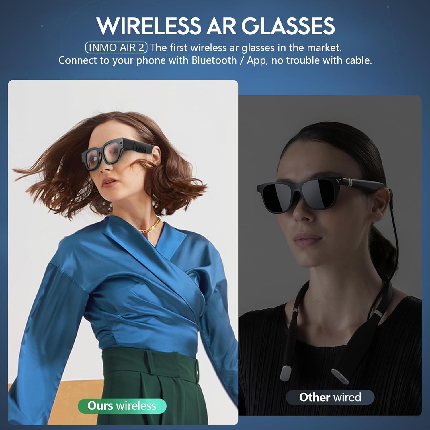 AR Glasses Wireless with 1080P Micro-OLED Virtual Theater and Camera T34510