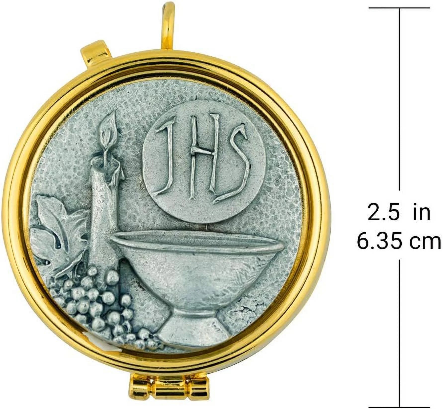 Communion Pyx for Clergy, Pewter, Large 2.5 Inch F38713