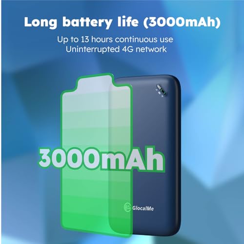 4G LTE Mobile Hotspot, Portable WiFi for Travel in 200+ Countries, No SIM Card Needed, 10 Devices, 1GB Data 90 Days U937500