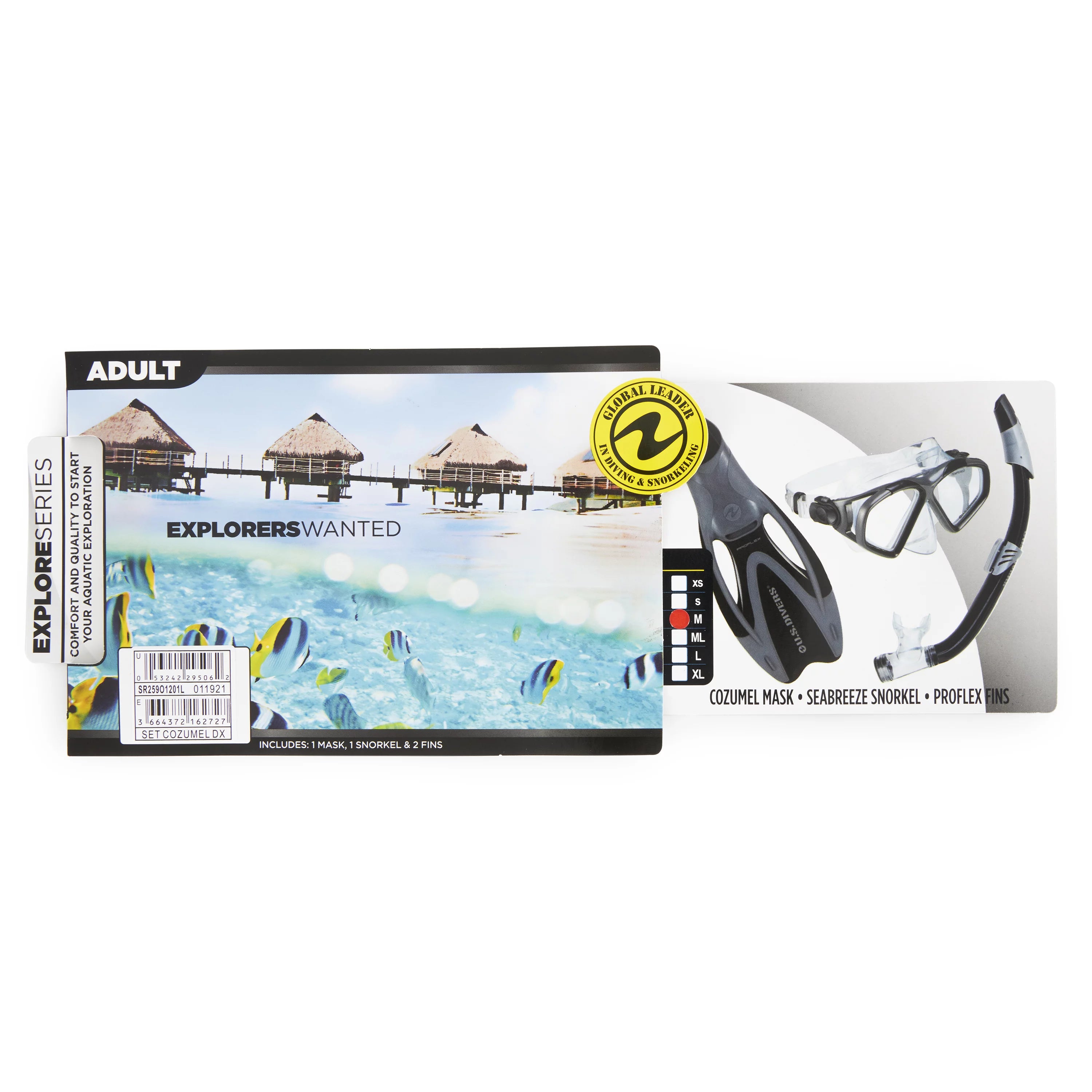 Mask, Snorkel, Fins and Bag Set V5810