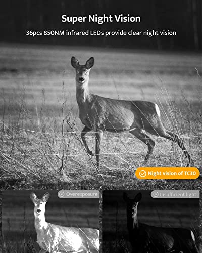 4K 36MP Trail Camera with Night Vision and 32GB Card D374377