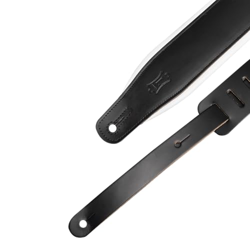3" Wide Leather Guitar Strap with Foam Padding, Black L93354