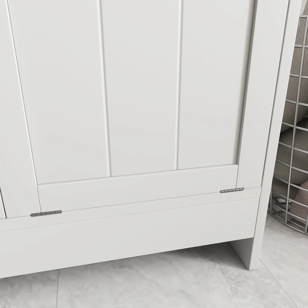 Tilt-out Laundry Storage Cabinet with 2 Hamper Compartments, White K817002