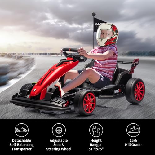 24V Electric Drift Kart for Kids with Adjustable Seat and 8.5MPH Speed Z339
