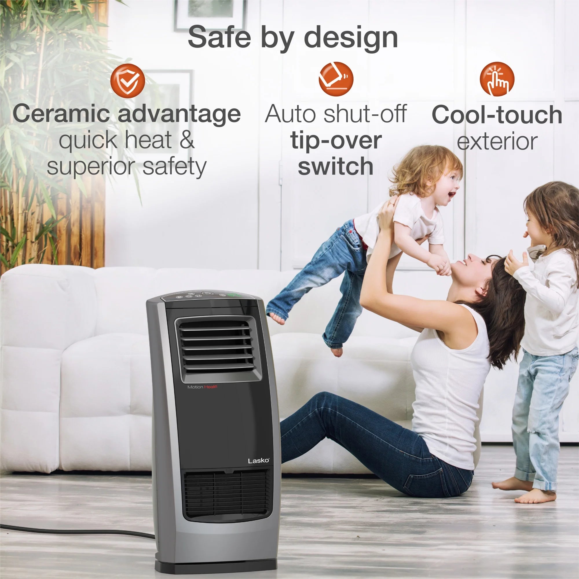 Ceramic Room Heater with Remote, 1500W L7192