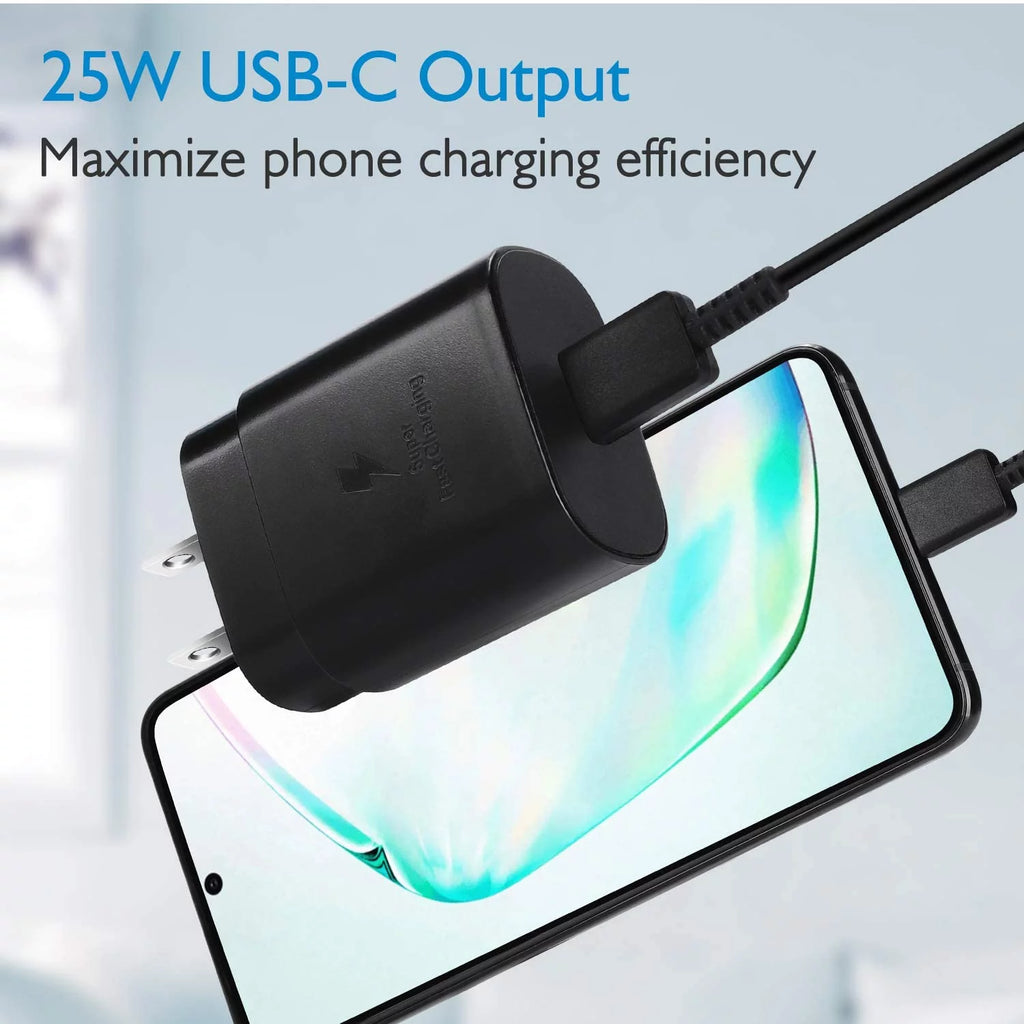 Wall Adapter 25W Type C Charger with 4FT USB C Cable and USB C Headphones E56514