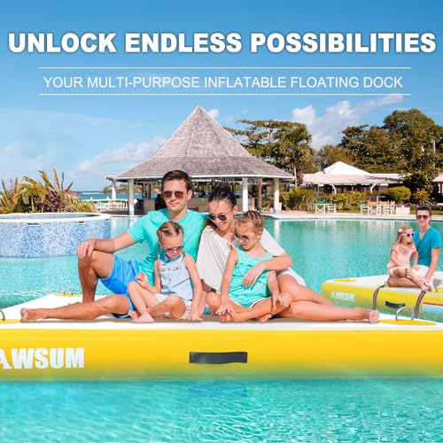 Inflatable Floating Dock Platform for Pool Beach Ocean Y75577