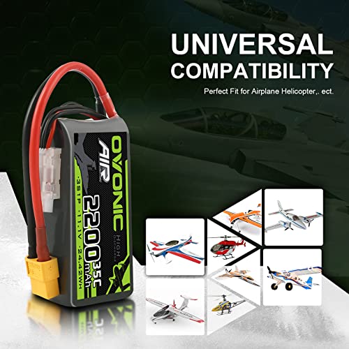 3S Lipo Battery 2200mAh 11.1V with XT60 Connector for RC Drone (2pcs) I3770