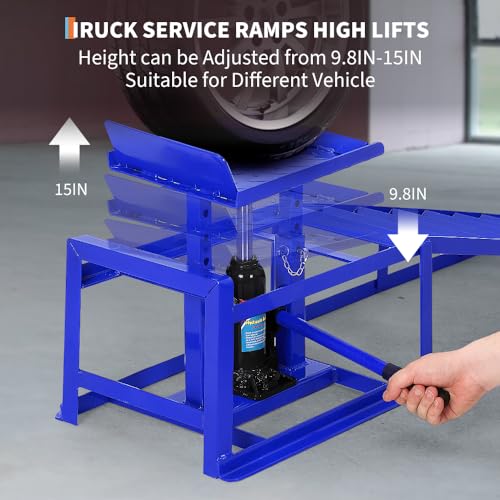 Hydraulic Car and Truck Service Ramps, 11023 Lbs Capacity, Portable Lifts for Oil Changes D8064