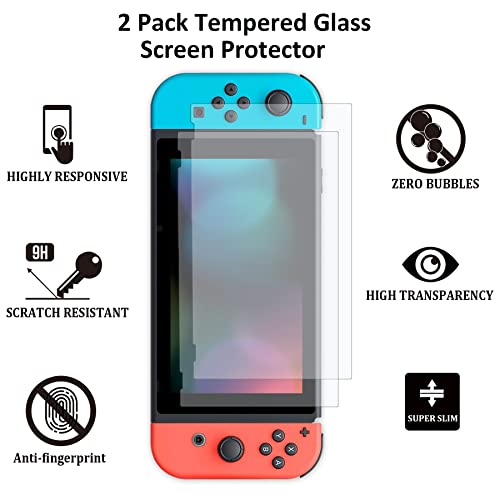 Switch Accessories Bundle with Carrying Case, Steering Wheels, Screen Protectors, Charging Dock V993