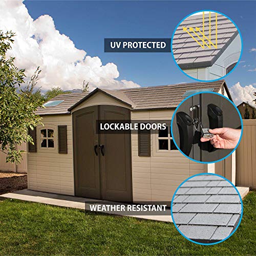 Outdoor Storage Shed, 15 x 8 ft, Dual Entry C46137