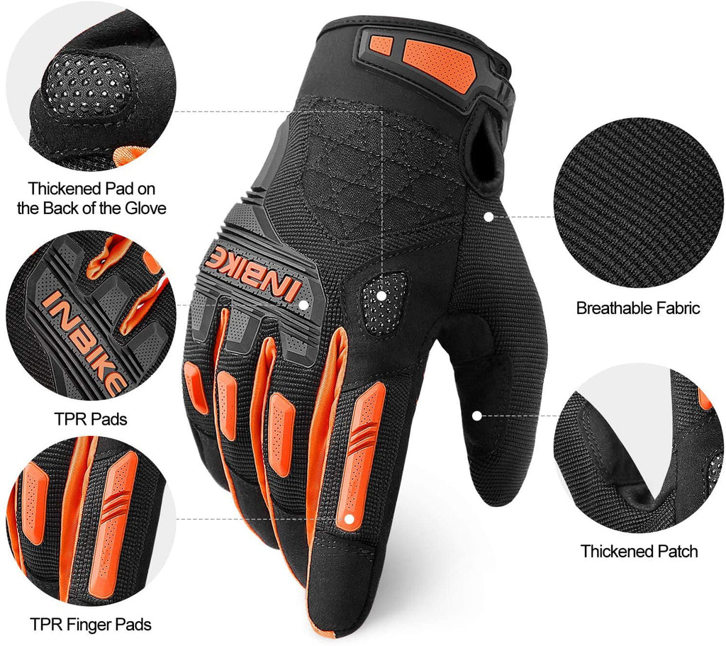 MTB Mountain Bike Gloves Touchscreen with Padded Knuckle Protection K449331