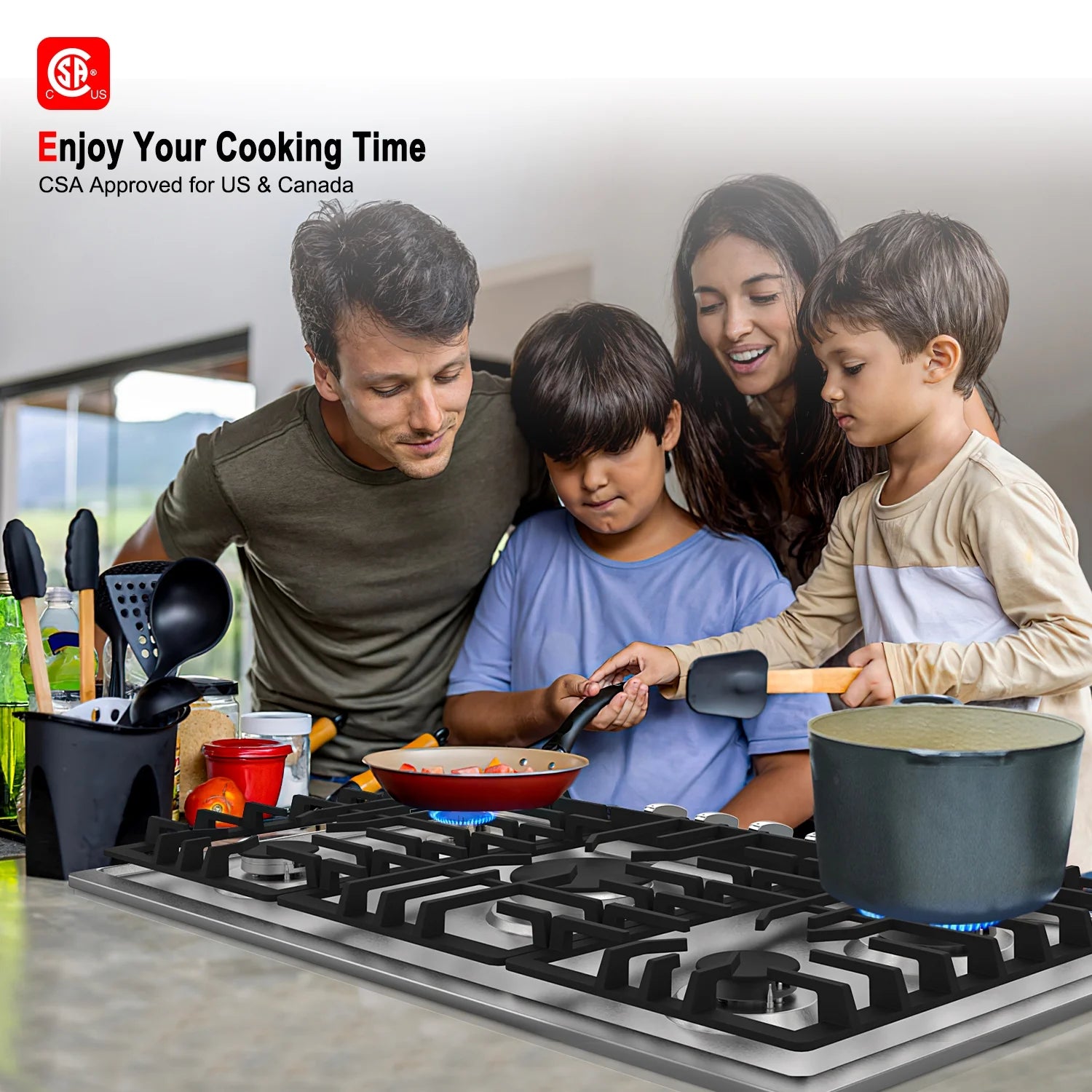 36 in. Convertible Gas Cooktop with 5 Burners D9661