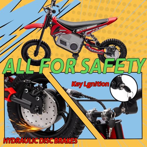 Electric Dirt Bike for Kids 8-14, 16MPH Off-Road Motorcycle with Twist Grip Throttle B563