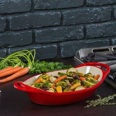 Enameled Cast Iron Oval Casserole, 2 Quart G336437
