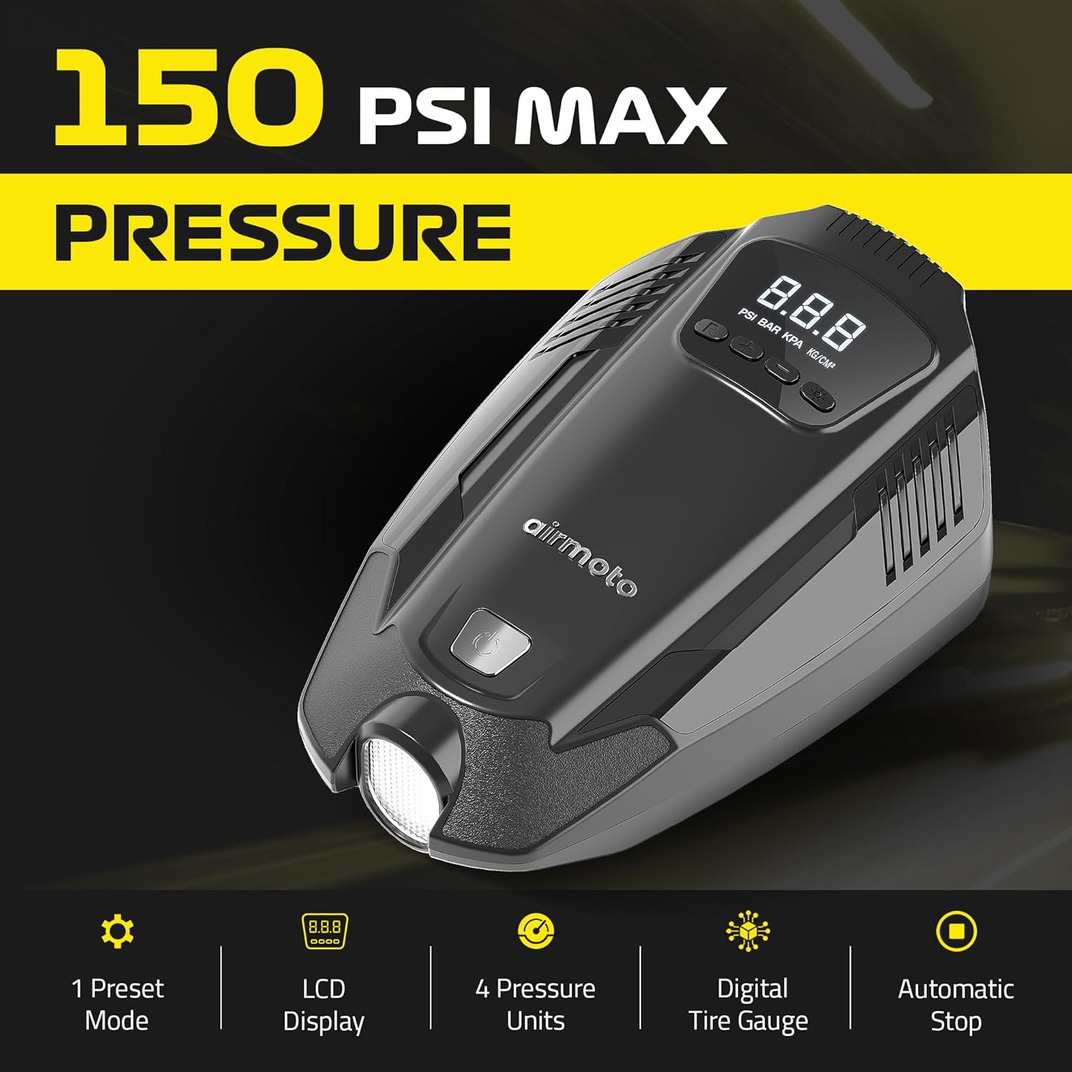 Tire Inflator Portable Air Compressor for Car, Motorcycle, Bicycle L9644