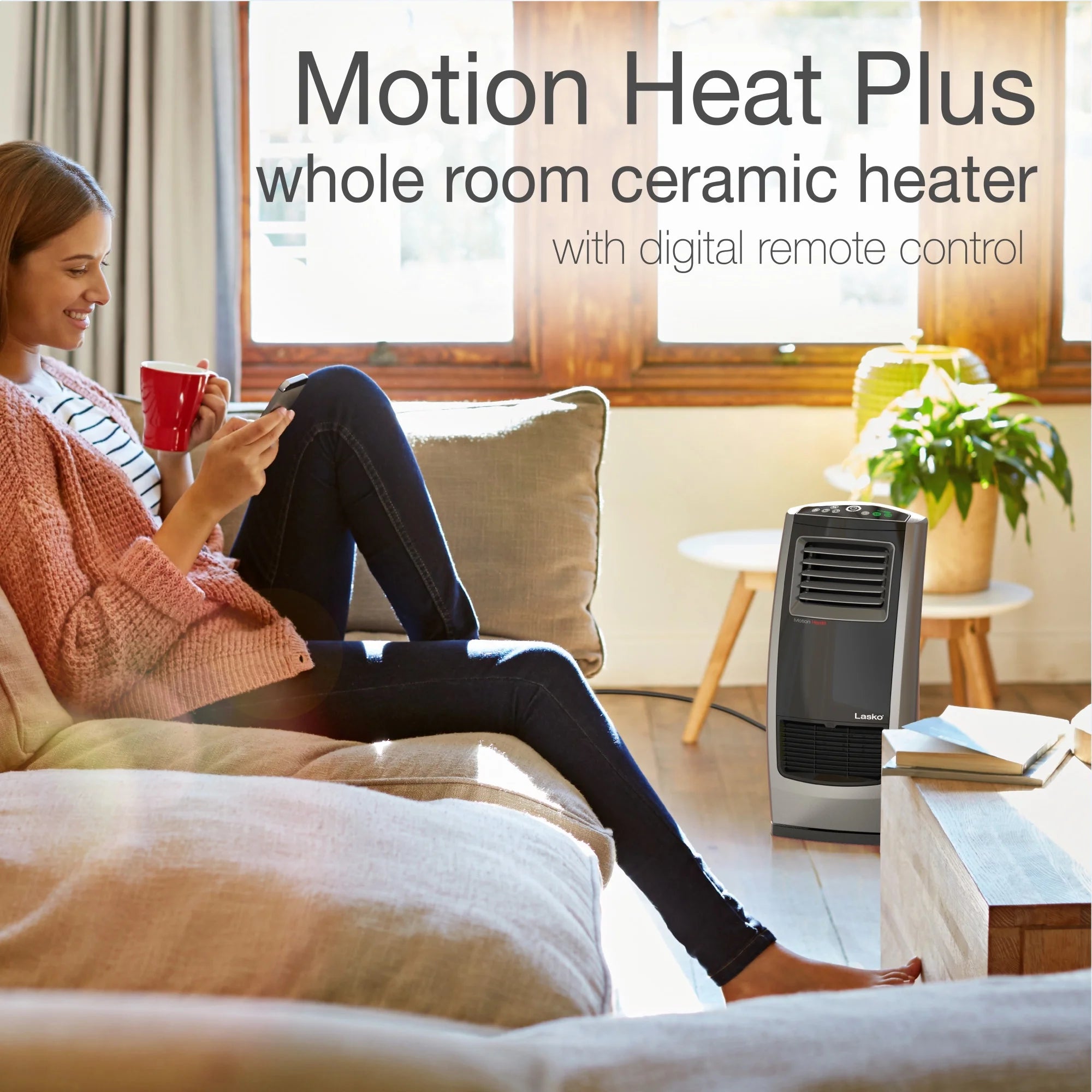 Ceramic Room Heater with Remote, 1500W L7192