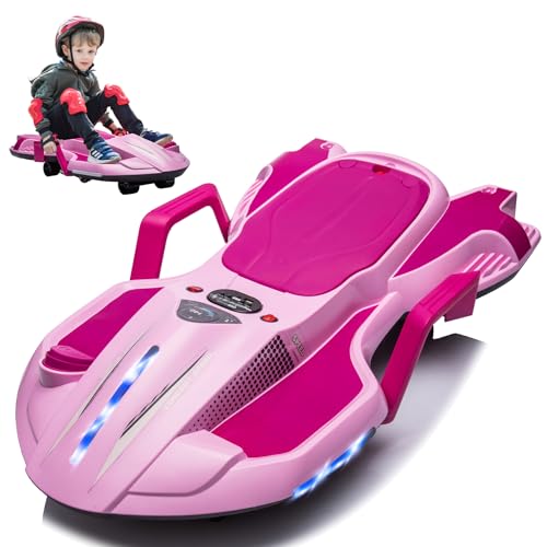 24V Electric Ride On Toy for Kids, Drift Cart with Side Handlebars, LED Lights & Music D29191