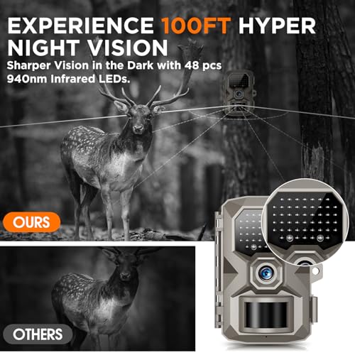 4K 48MP Trail Camera with Night Vision and Motion Activation V521736
